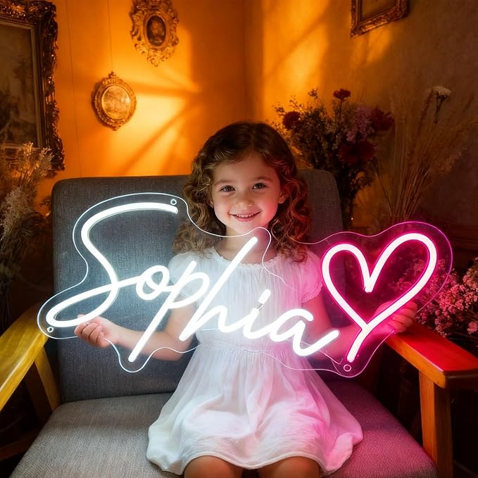 Custom Neon Sign for Wall Decor Personalized LED Neon Wedding Light Sign | Customizable Name Light Up Sign Bedroom Room Decor Aesthetic Birthday Gift Christmas Decorations