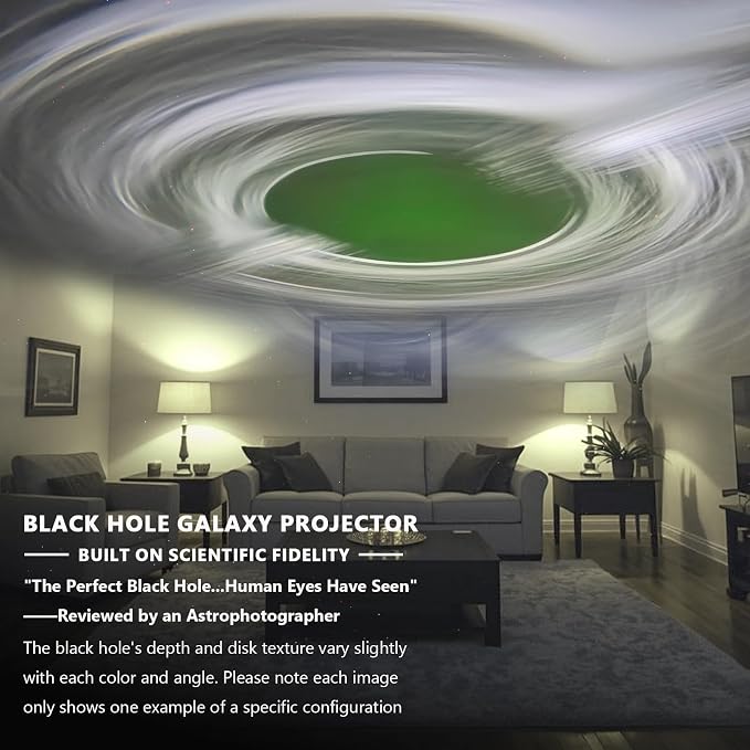 Black Hole Projector Scientifically Sculpted by Led Light, Interstellar Galaxy Star Projector with Cosmic Eye Night Light Lamp for Bedroom Decor, Science Education, and Astronomy Art Gifts