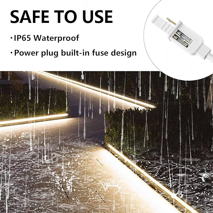 20ft LED Rope Lights Outdoor, 120 Warm White LEDs, Connectable, 110V, Waterproof, LED Rope Lighting for Indoor Outdoor Ceilings, lawns, Pools, House Outlines, bedrooms.
