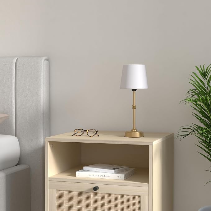 O’Bright Seraph - Cordless LED Table Lamp with Dimmer, Built-in Rechargeable Battery, 3-Level Brightness, Patio Table Lamp, Bedside Night Lamp, Ambient Light for Restaurant, Antique Brass