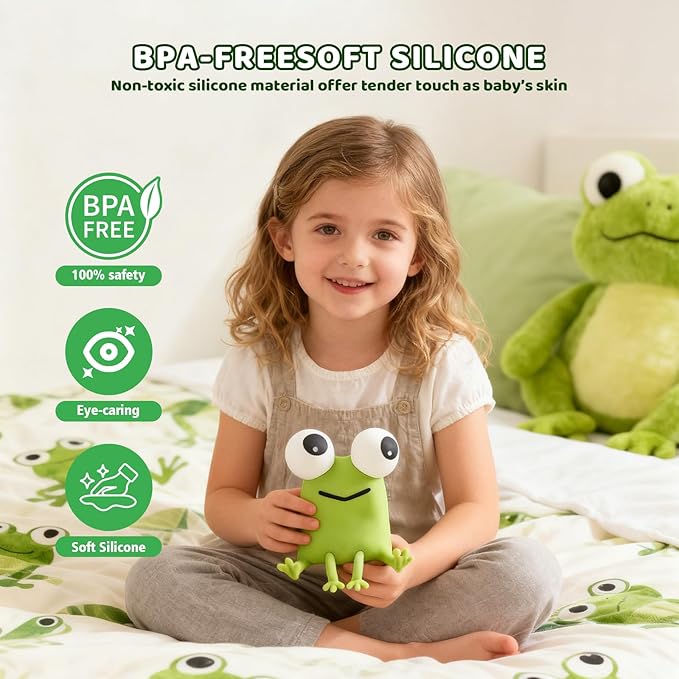 Frog Bedside Touch Night Light with Timer Dimmable 3 Brightness 7 Colors Small Cordless Table Lamp Warm Sleep Aid USB Rechargeable Portable Night Lamp for Nightstand Bedroom Living Room Home