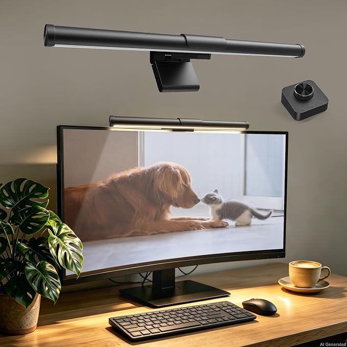 Fortunepro Monitor Light Bar, Monitor Light Backlight Desk Lamp with Remote