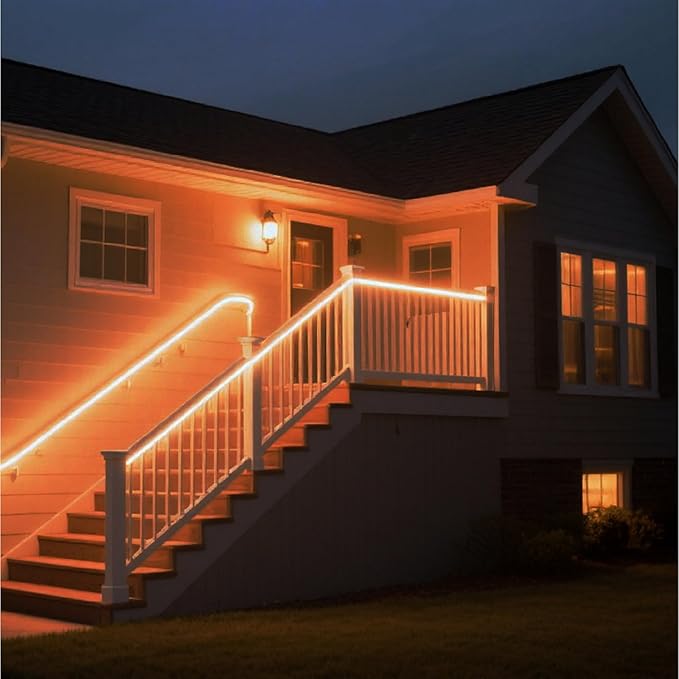 FORT LED Neon Rope Lights 32.8FT 10M 120V AC Plug-in LED Strip Lights Connectable Waterproof Led Light Strip for Indoor/Outdoor Use, Warm White Neon Lights for Party Wedding Home Decoration ETL