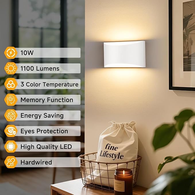 Battery Operated Wall Sconce Set of 2, Rechargeable Wall Lights | White Wireless Wall Mount Lights 3000K Bulbs, Touch & Remote Control, Clear Glass, Cordless Dimmable Indoor Lamp for Bedroom