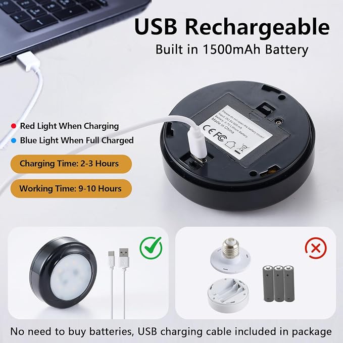 XSDeTu 2 Pack Rechargeable Battery Operated Pendant Lights, Modern Farmhouse Battery Powered Hanging Light, 3 Colors Dimmable Metal Ceiling Lights, Adjustable Black Pendant Lighting for Kitchen island