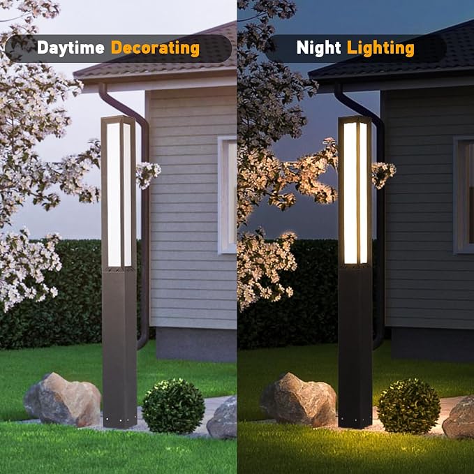MVBT 71 Inches High Landscape Path Light, Outdoor Modern Luxury LED IP54 Waterproof Landscape Bollard Lighting for Lawn Patio Courtyard Driveway Pathway Decoration with High Voltage Wired