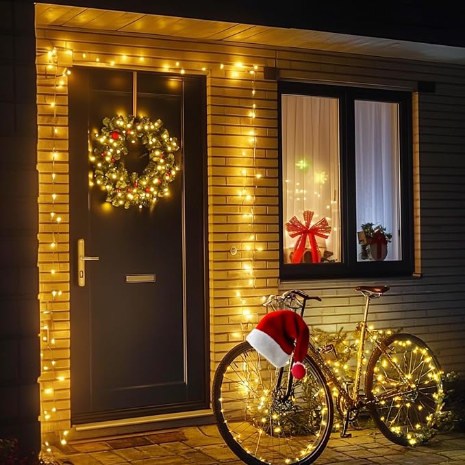 JMEXSUSS 99 ft 300 LED 8 Modes Twinkle Fairy Lights Plug in | Remote Control String Lights with Wheel, Warm White Christmas Lights Indoor Outdoor Waterproof for Bedroom Christmas Decor