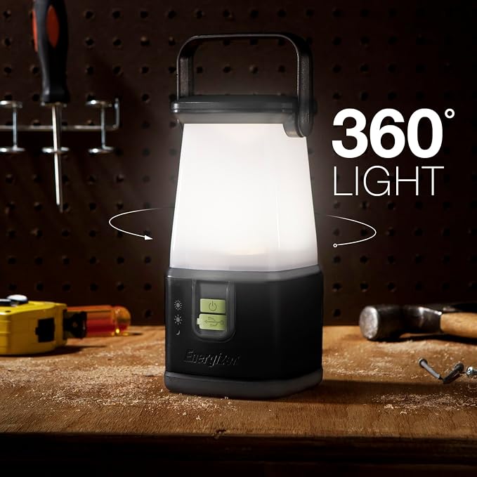 ENERGIZER WeatheReady LED Camping Lantern PRO-360, IPX4 Water Resistant Tent Light, Ultra Bright Battery Powered Lanterns for Camping, Outdoors, Emergency Power Outage