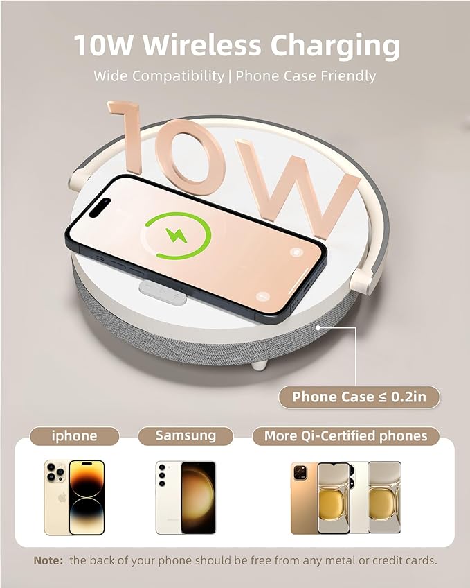 EZVALO Gifts for Women, 4-in-1 Bluetooth Speaker, Bedside Lamp with Wireless Charger, Dimmable Night Light and Phone Holder, Birthday Gifts for Teens, Families and Friends