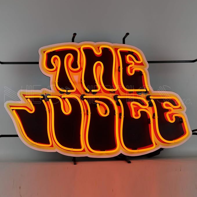 The Judge Pontiac GTO GM Neon Sign, Bright Orange Hand Blown Real Glass Tubes, Measures 31 Inch Wide by 20 Inch Tall – 5JUDGE