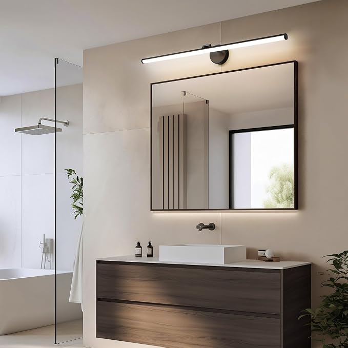 KAISITE Black Vanity Light 39 Inch Modern Bathroom Light Fixture Over Mirror 24W Dimmable 5CCT LED Vanity Light for Bathroom Restroom Farmhouse Rotatable Bath Vanity Light Bar