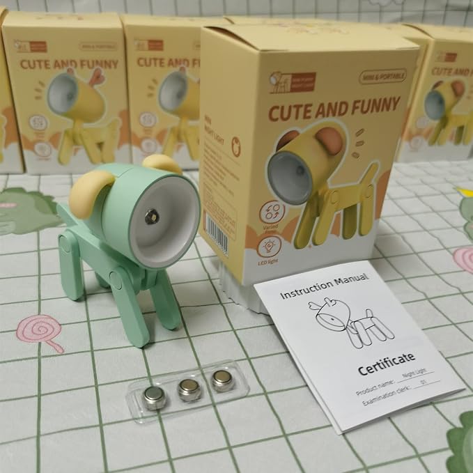 Cute Night Light for Kids, Mini Led Table Desk Lamp, Decorative Lamp Indoor Nightstand, Animal Pet Nightlights, Christmas Decorate Birthday Gifts for Children, Students (1 x Green Dog)