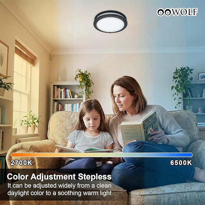 OOWOLF 4-Pack 13” LED Flush Mount Ceiling Light Fixture, 5CCT Adjustable 3000K/3500K/4000K/5000K/6000K Ceiling Lights, 36W Brightness Dimmable Lighting, ETL Listed, for Hallway Bathroom or Kitchen
