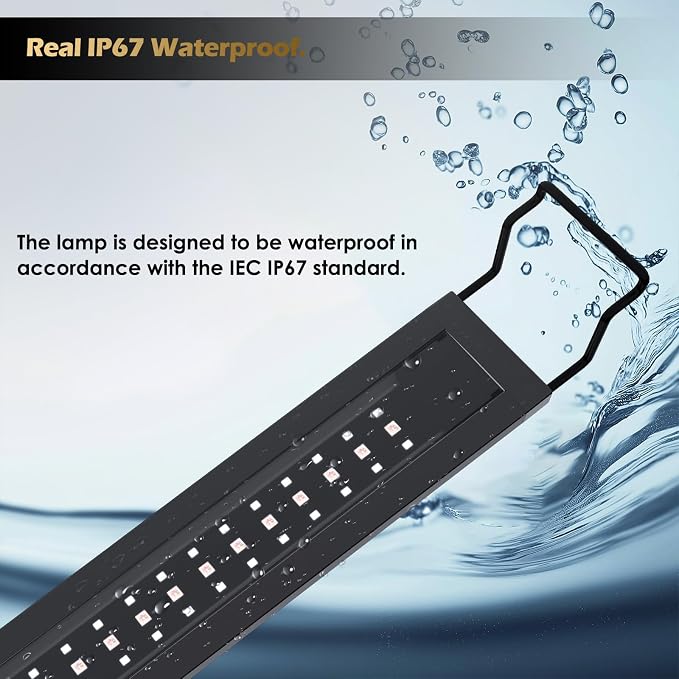 48-53in Freshwater Fish Tank Light, LED Aquarium Light with Moon | Auto Timer with Remote, IP67 Planted Tank Light, Full Spectrum Dimming RGBW+Moon, Fish/Plant/Moon Presets, Custom Mode