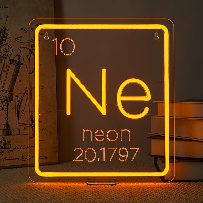 Ne Neon Sign Science Classroom Decor Chemistry class Periodic Table Signs Adjustable Brightness Student LED Neon Lights Light Up Colorful Neon Signs Suitable for Classroom Science Labs