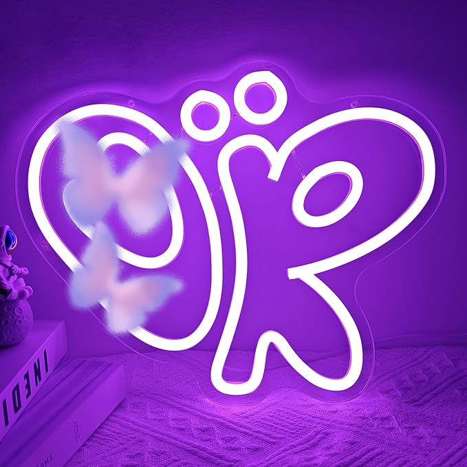 Olivia Neon Signs OR Neon Light Sign Dimmable LED Signs for Wall Decor Purple Light Up Signs for Bedroom Living Room College Dorm Girls Room Wall Art Gift for Fans Teen
