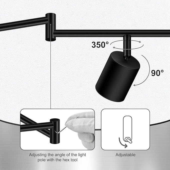 8 Light Track Lighting Fixtures Ceiling, Matte Black Kichen Track Lighting Fixtures, Rotatable Light Heads, Adjustable Modern LED Track Lights for Kitchen/Hallway, No GU10 Bulb
