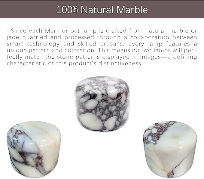Marmor Marble Lamp Table Lamp Unique Stone Touch Lamp Pat Lamp Type-C 3 Way Bedside Lamp Ambient Light Bedroom Stands Night Light Decorative LED Warm Portable Lamp Rechargeable
