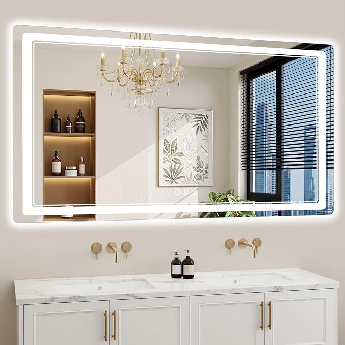 30"x71" LED Bathroom Mirror with Lights, Backlit + Front Lit, Anti-Fog, Lighted Bathroom Mirror for Wall, HD Shatterproof Tempered Glass, Dimmable, Memory Function (Horizontal/Vertical)