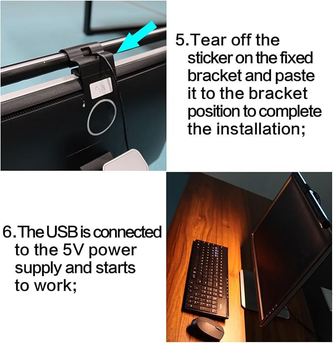 Monitor Light Bar Adjustable Lamp | 3-Color Adjustable Anti-Glare Screen Light for Computer Monitors—Ideal for Office, Home, Dorm, College, Workbench, Cubicle, and Desk Setups