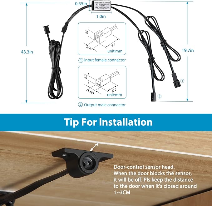LED Safe Lighting Kit Plug in. Door Control Activated. 5000K | 6 Slim 12 inch Light Bars. Linkable Extendable for Gun Safe, Closet, Tool Box, in-Cabinet Under Counter Pantry. Daylight