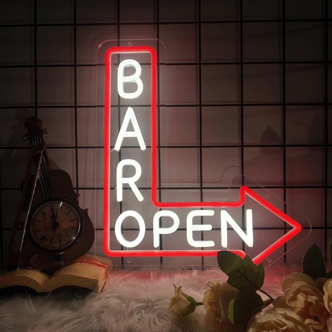 Dimmable Open Neon Sign LED for Wall Decor, Bar Open Light Up Sign for Bar Pub Restaurant Business Occasions (12.8 * 14.9In)