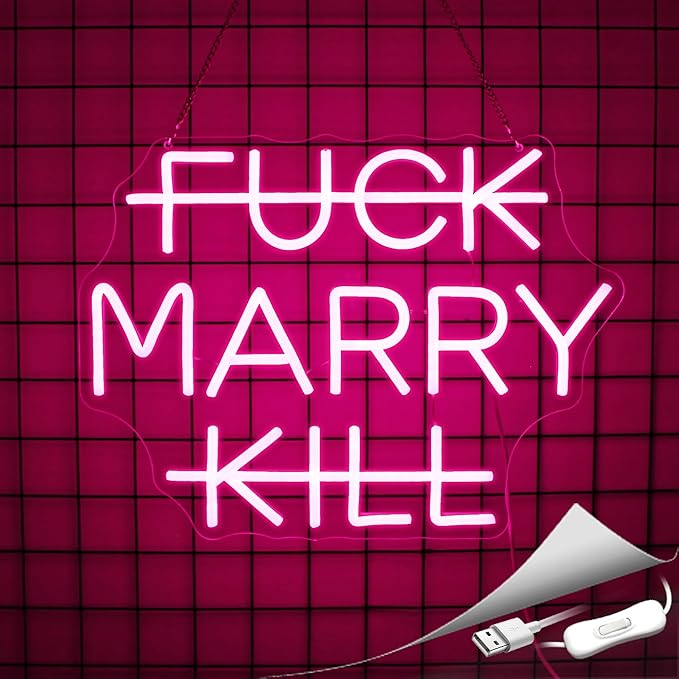 Whfobfe Neon Sign Led Neon Lights Signs for Wall Decor USB Powered Led for Room Decoration (Marry)