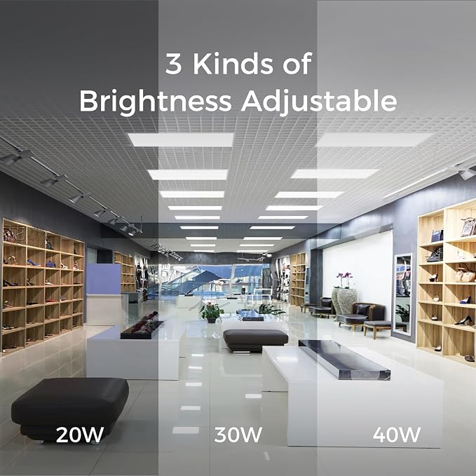 8 Pack 1x4 LED Flat Panel Light for Drop Ceiling, 0-10V Dimmable | 20-30-40W Selectable, 3000K-4000K-5000K Switchable, 120-277V, 4400LM, ETL Listed