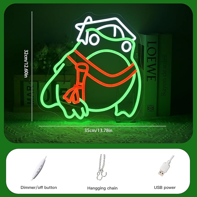 Cool Kids Read Books Neon Sign Toad Graduated Wall Decor Neon Light Bedroom Wall Decor Suitable for Classroom Book Party Library Decoration Reading Room Bookish Decor Gift