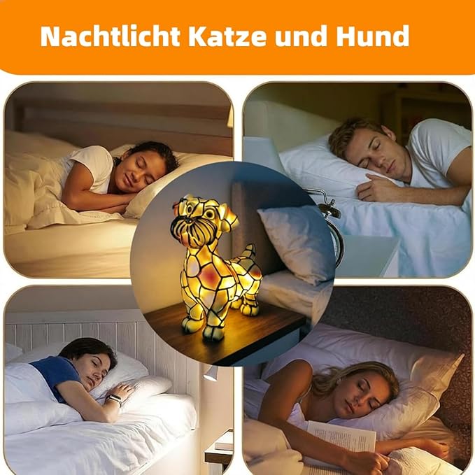 Schnauzer Dog Table Lamp, 2026 New Series Art Lamp, Colored Resin Vintage Lion Dog Lamp, Resin Bedside Table Lamp, Cute Pet Dog-Themed LED Lamp, Suitable for Bedroom, Cozy Animal Night Light