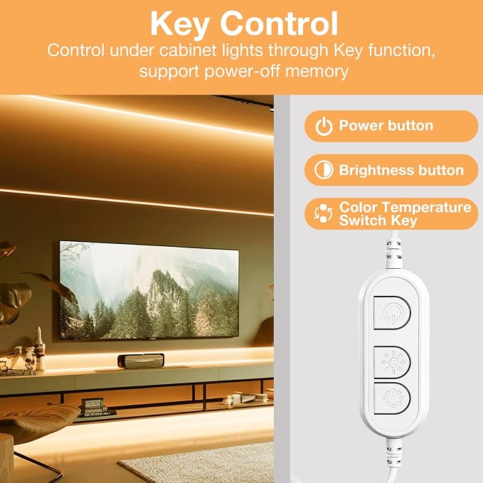 DAYBETTER Under Cabinet Lighting Kit,8 PCS White LED Strip Lights with APP | Dimmable,2700K-6500K Dual-Color Warm White,Timing,24V Adapter,Under Cabinet LED Lights for Bedroom,Kitchen,Counter,13.2ft