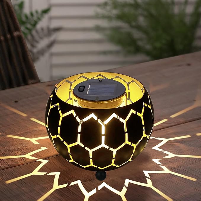 Solar Lanterns Outdoor Waterproof, Solar Lights for Outside Patio Porch Garden Tabletop Deco,2026 Gardening Lovers Mom Gifts(Grid)