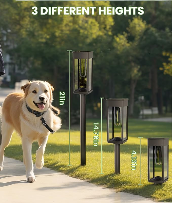 BITPOTT Solar Pathway Lights Outdoor, Bright Solar Lights for Outside Waterproof IP65, 12 Pack Auto On/Off Garden Lights Solar Powered Landscape Lights for Yard Walkway Driveway Lawn