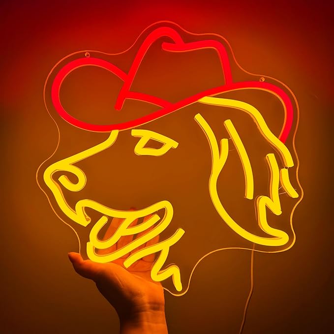 Golden Retriever Neon Signs, Dimmable Dog Neon Light for Wall Decor, Cute Animal with Hat LED Sign for Bedroom Home Man Cave Pet Shop Decor, USB Powered, Birthday Party Christmas Gifts for Pet Dog Lovers