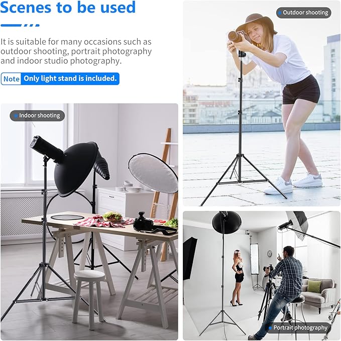 Neewer 75"/6 Feet/190CM Photography Light Stands for Relfectors, Softboxes, Lights, Umbrellas, Backgrounds