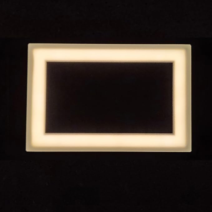 LUMENGY Solar Paver Light 4×8 inch (3.93x7.87), Stainless Steel with Tempered Glass, 2700K Warm White Glare-Free Lighting for Driveways, Walkways and Patios, IP67 Waterproof, Drive-Over Rated