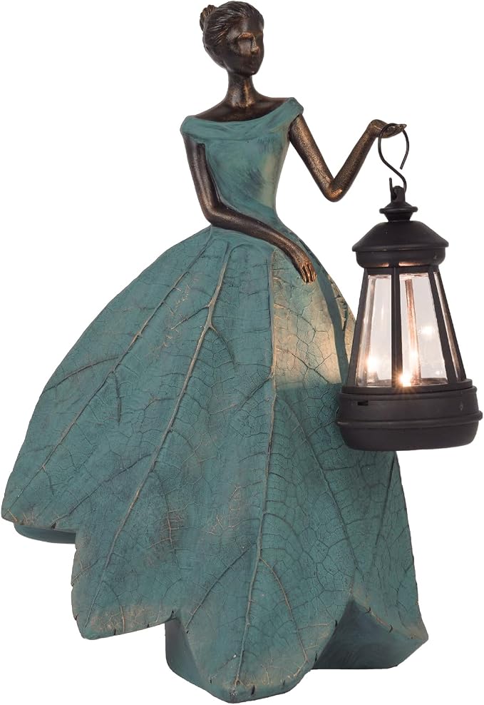 Guichifun Fairy Statues Garden Decor with Solar Lights Gifts for Women | Resin Garden Statues, Outdoor Decor, Patio Yard Lawn Decor, Housewarming Gardening Gifts for Mom, 7.4 x 5.3 x 12 Inch