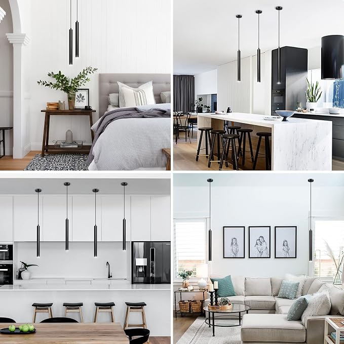 Modern Pendant Lights 4000K LED Dimmable Pendant Light Fixtures Pendant Lighting for Kitchen Island,Bar,Bedroom, 15.7inch, 10W, ETL, 3Pack