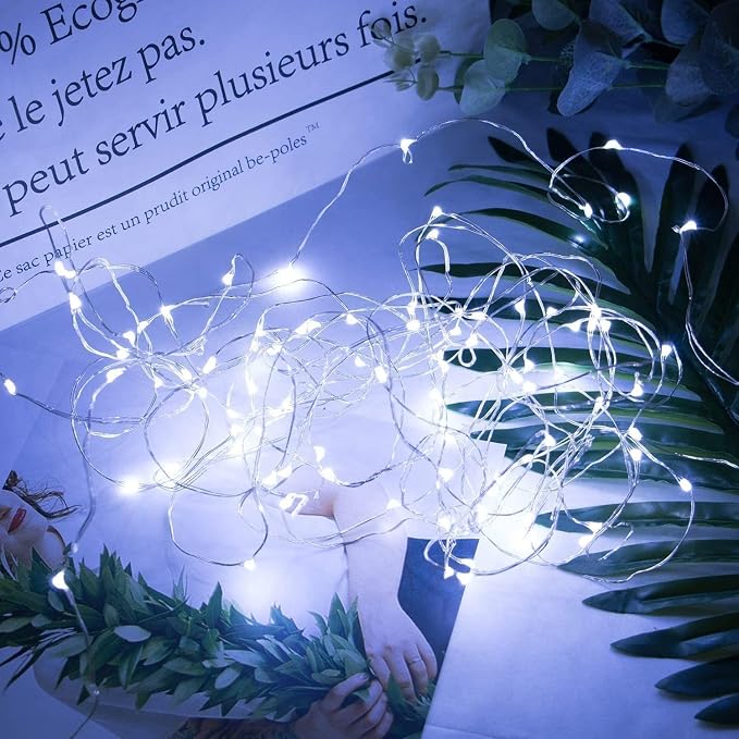 Brightown 12 Pack 7ft Battery Operated Fairy Lights for Holiday Decor | 20 LED Silver Wire Starry Light for Table Centerpieces, Mason Jars DIY Picture Walls Shelves Arts Crafts Trees Branches Decor