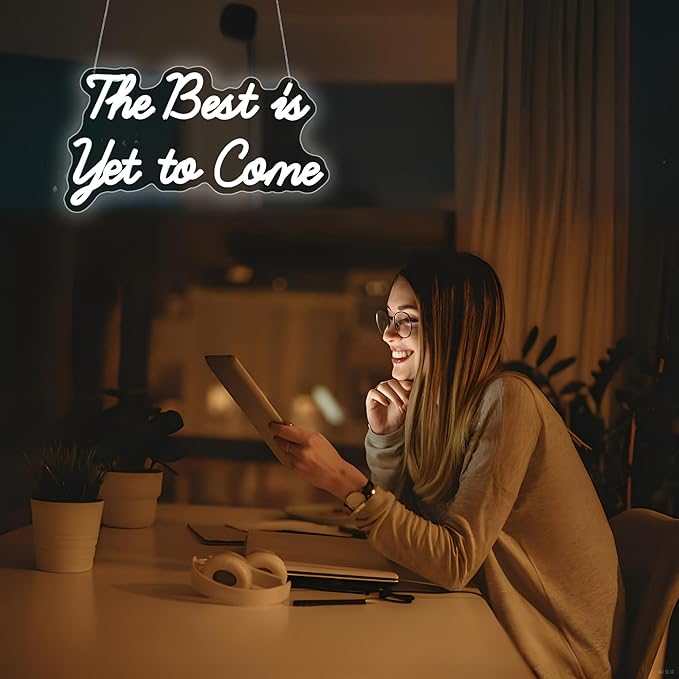 Whfobfe The Best is Yet to Come Neon Sign Led Neon Lights Signs for Wall Decor USB Powered Led for Room Decoration Home Game Room Bar Party Decor