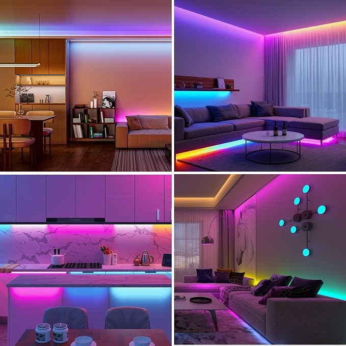 BTF-LIGHTING WS2811 Smart IC RGB FCOB COB LED Strip, UL Listed 630LEDs/m High Density Color Chasing Uniform Light, DC24V 32.8FT 10mm Width Black PCB for Home Party DIY Decor(No Adapter or Controller)