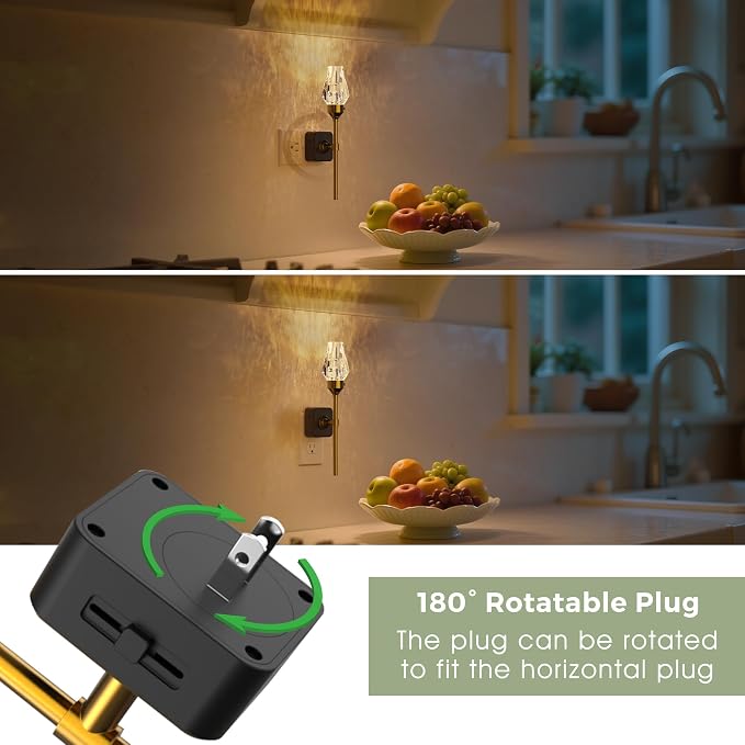 L LOHAS LED Night Light, Night Lights Plug into Wall | Automatic Night Lights Plug in with Auto Light Sensor, 0-100LM Adjustable Brightness Rotating Night Light for Bedroom Hallway