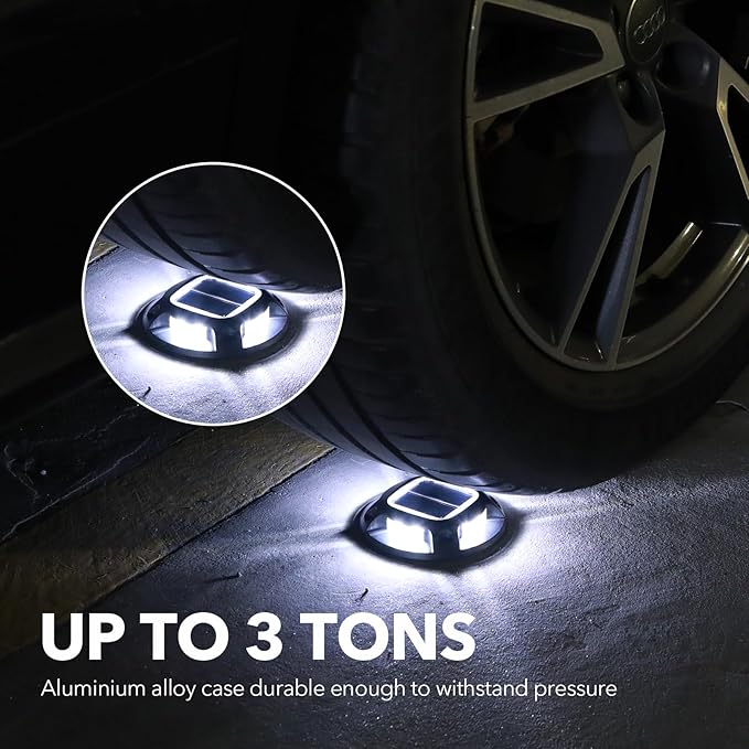 AGPTEK Solar Driveway Lights Outdoor 12 Pack, 2 Color Modes LED Deck Dock Marine Waterproof Driveway Marker Lights for Step Sidewalk Stair Garden Pathway Walkway Yard (Warm White/Cool White)