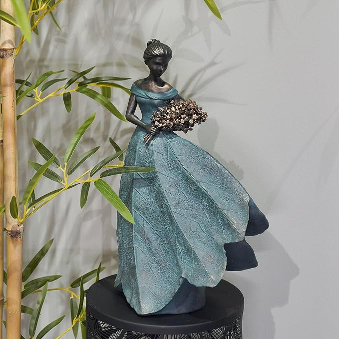 Guichifun Fairy Statue Leaf Angel Girls 7.5 x 4.5 x 11.5 Inch | Resin, Home Garden Patio Decor, Memorial Gift for Mom, Outside or Inside, Outdoor Yard Decorations Figurines