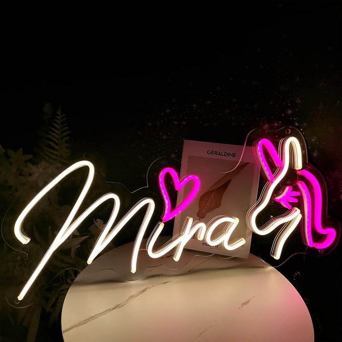 OPBYWE Custom Neon Signs, Personalized Large LED Light Signs for Wall Decor | Customizable Name Logo for Wedding,Business,Bar Shop,Salon,Bedroom & Birthday Party,Light Up Name Sign,Personalized Neon Sign