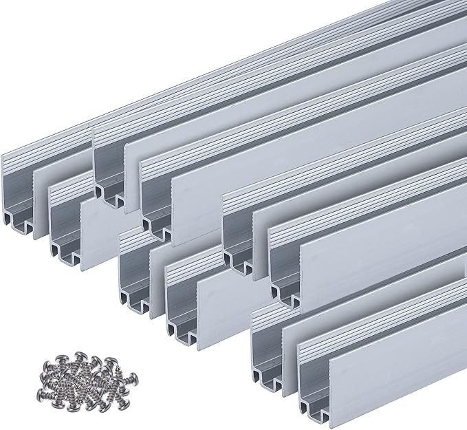 GZBtech 10 Pack Neon Rope Light Aluminum Channels, U-Shape Track Mounting Channels Mounting Bracket for 0.31''x0.63" Single Color LED Neon Rope Lights