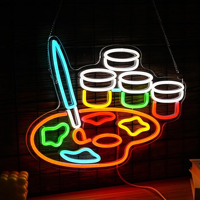 Neon Sign Dimmable Painting Disc Neon Light Signs for Wall Decor USB Powered Draw LED Light Up Sign for Studio Painting Classroom Art Wall Decoration (Multicolored)