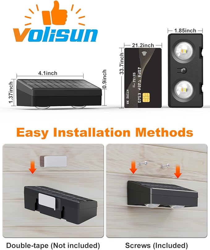 VOLISUN Solar Fence Lights with Remote Control, 50 Lumen LED Fence Lights Solar Powered, IP65 Waterproof, 10 RGB Color Long-Lasting Solar Lights for Backyard Garden Deck Patio Railing (12 Pack)