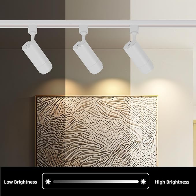 LED Track Lighting Heads Dimmable 24W 5CCT 2700K/3000k/3500k/4000k/5000k,Single Circu H Track Lighting Heads,Zoomable Beam 15° to 60° Ideal for Accent Art and Task Lighting,(3 Pack - White-5CCT)