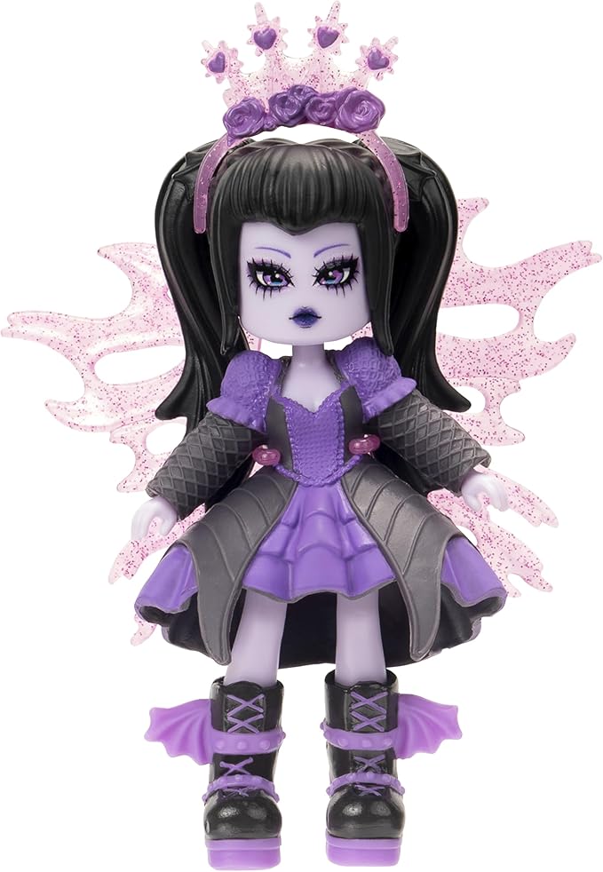3” Dark Fairy Fashion Doll - 1 Figure with 9 Fashion Accessories - Virtual Item Code Included - Series 2 - Ages 5+